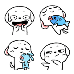 [LINE絵文字] Silly White Dogの画像