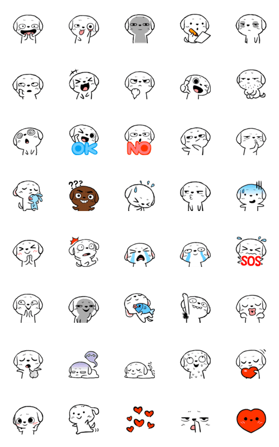[LINE絵文字]Silly White Dogの画像一覧