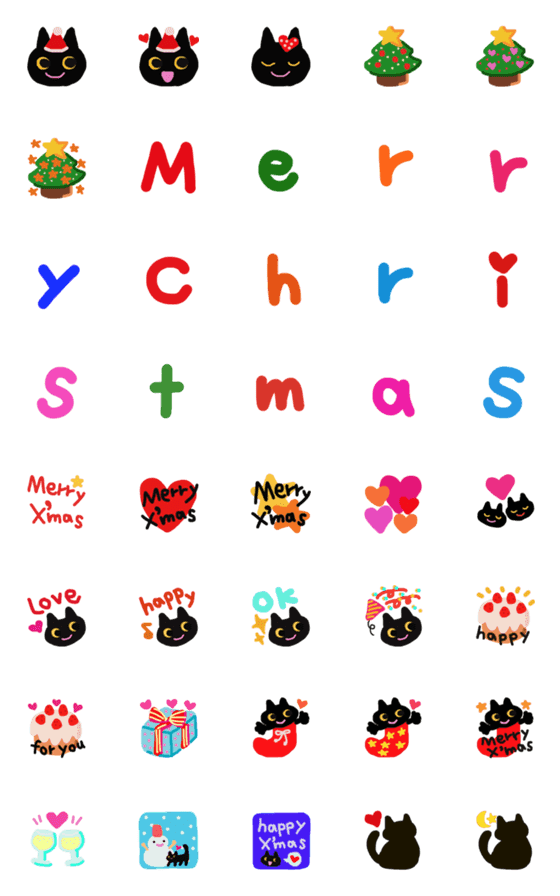 [LINE絵文字]christmas love catの画像一覧