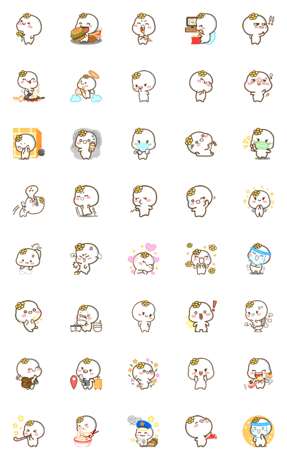 [LINE絵文字]Pukan Kawaii Emojiの画像一覧