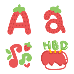 [LINE絵文字] Alphabet adorable strawberry loverの画像