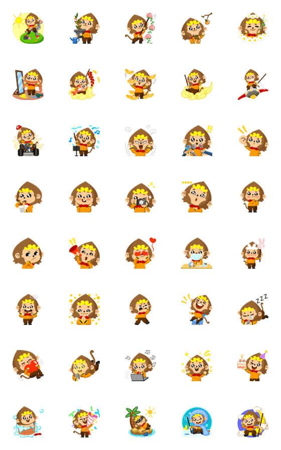 [LINE絵文字]Magic Monkey King Emojiの画像一覧