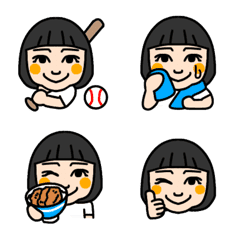 [LINE絵文字] 野球女子の画像