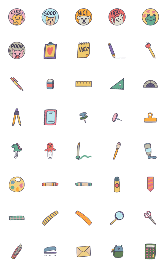 [LINE絵文字]Cute Stationery Emojisの画像一覧