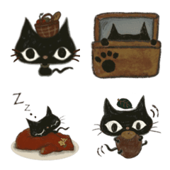 [LINE絵文字] 北欧の森カフェの黒猫さんの画像