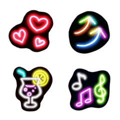 [LINE絵文字] ネオンカラーに光る絵文字の画像