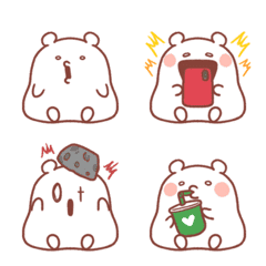 [LINE絵文字] トーク上に座る仮病クマさん絵文字の画像