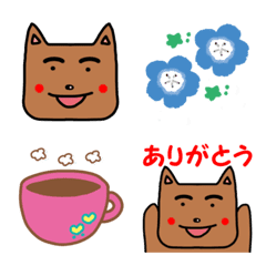 [LINE絵文字] 四角い顔のわんこの画像