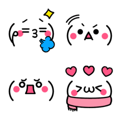 [LINE絵文字] 冬かわいい♡顔文字 絵文字の画像