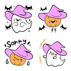 [LINE絵文字] かわいいハロウィンオバケとカボチャの画像