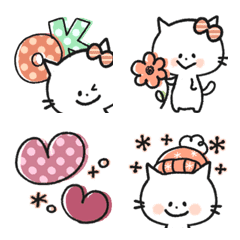 [LINE絵文字] 冬のちびねこ♡文字入り絵文字の画像