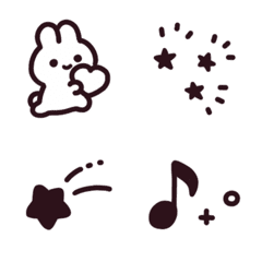 [LINE絵文字] シンプルかわいい◎ブラックえもじの画像