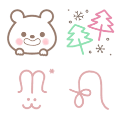 [LINE絵文字] 白熊とシンプル絵文字*の画像