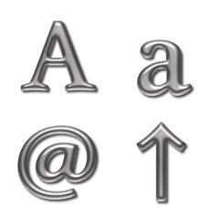 [LINE絵文字] 金属感（銀色）メタリック アルファベットの画像