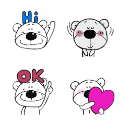 [LINE絵文字] しろくまくん絵文字シリーズ 1の画像