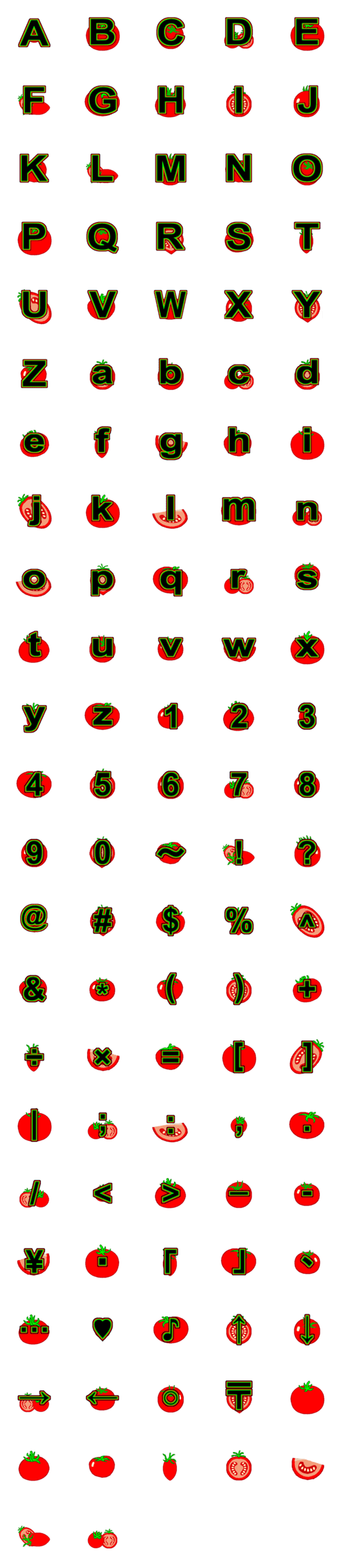 [LINE絵文字]トマト de 絵文字の画像一覧