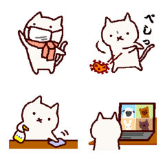 [LINE絵文字] コロナと戦う手描きねこ3の画像