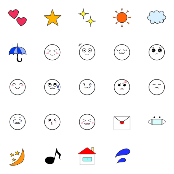 [LINE絵文字]シンプルで使いやすい01の画像一覧