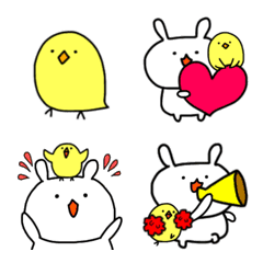 [LINE絵文字] ぷにぷにうさぎ なかよしver.の画像