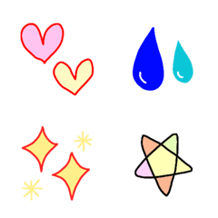 [LINE絵文字] ハートと汗とキラキラと星の絵文字の画像