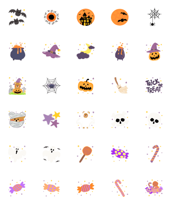 [LINE絵文字]Bear Hug - Happy Halloween Emojiの画像一覧