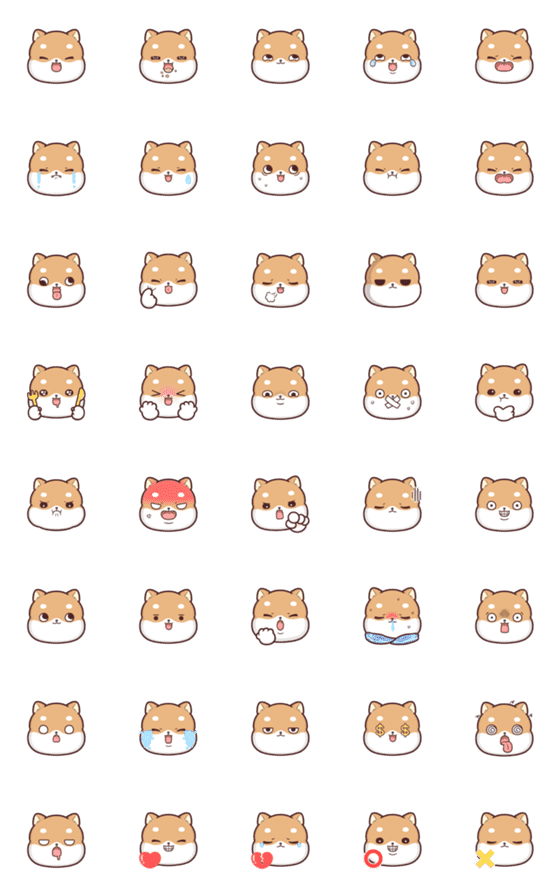 [LINE絵文字]Shiba Inu Pipi Emoji(3)の画像一覧