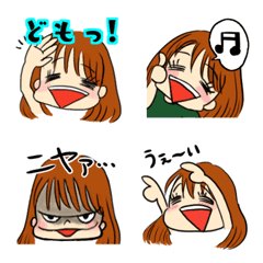 [LINE絵文字] セミロング女子の日常絵文字の画像