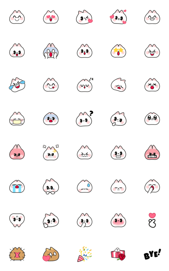 [LINE絵文字]Cutee Cat Emojiの画像一覧