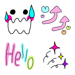 [LINE絵文字] ぽぽぽの日常色んなカラフル絵文字の画像