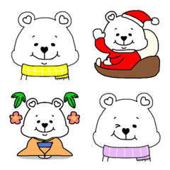 [LINE絵文字] ◯しろくまーぬ◯ 冬 X'masお正月編の画像