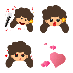 [LINE絵文字] Singing Girl Emojiの画像