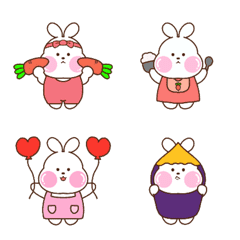 [LINE絵文字] Charming chubby rabbitの画像