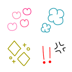 [LINE絵文字] シンプル線画絵文字⁂の画像