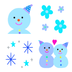 [LINE絵文字] ♡雪だるま♡の画像