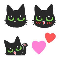 [LINE絵文字] 黒猫ちびの使える絵文字の画像