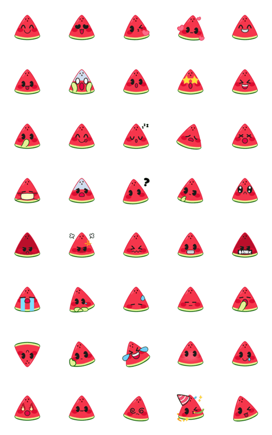 [LINE絵文字]Semongko the Watermelon Emojiの画像一覧