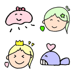 [LINE絵文字] 人魚姫と仲間たちの画像