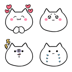 [LINE絵文字] ＊シンプルな白い猫ちゃん＊の画像