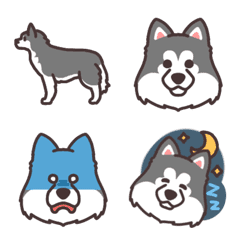 [LINE絵文字] ハスキー犬の絵文字 bywHの画像