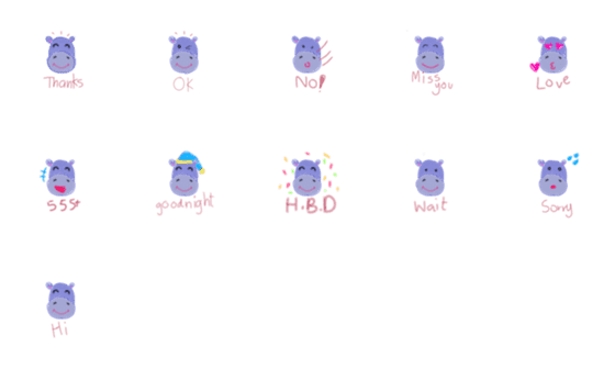 [LINE絵文字]Hippo loveの画像一覧