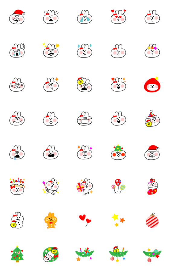 [LINE絵文字]うさぎのうたさんクリスマス絵文字の画像一覧