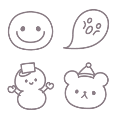 [LINE絵文字] 【大人かわいい線画絵文字】♡くすみカラーの画像