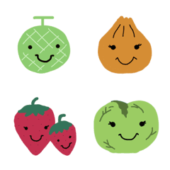 [LINE絵文字] 野菜ちゃんとフルーツちゃんのMIX絵文字の画像