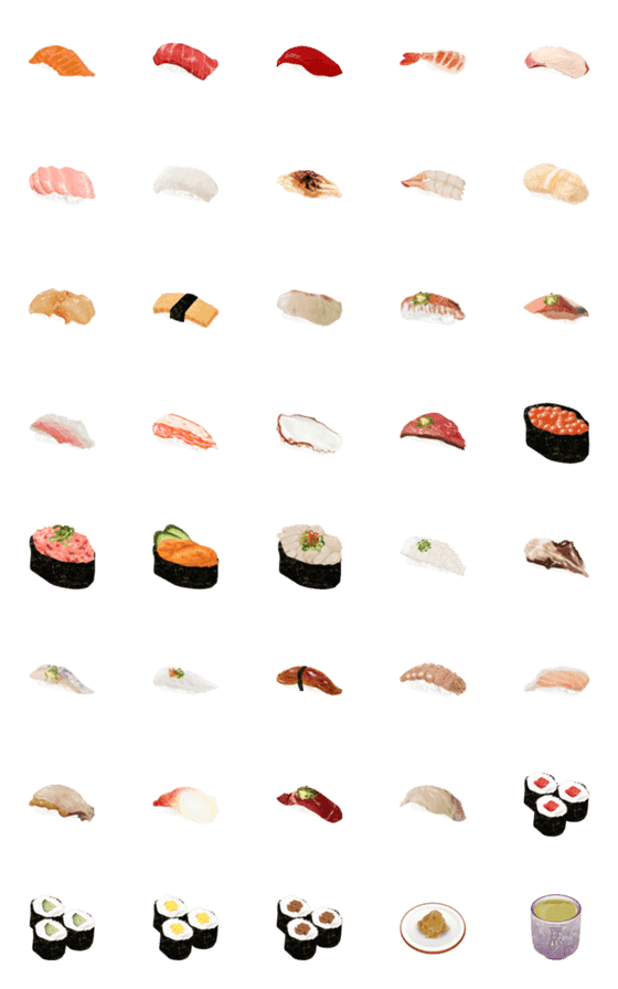[LINE絵文字]そうだ！寿司を食べよう！の画像一覧