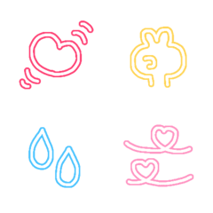 [LINE絵文字] シンプルふちどり絵文字の画像