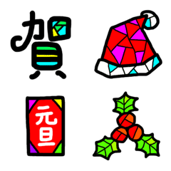 [LINE絵文字] ステンドグラス絵文字②冬編の画像