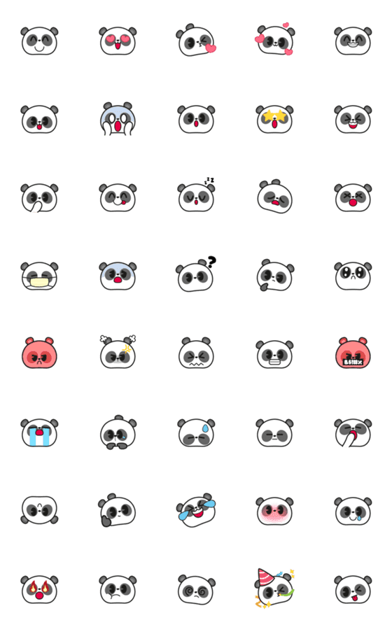 [LINE絵文字]Panpan Panda Emojiの画像一覧