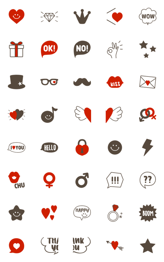 [LINE絵文字]シンプル・大人カラー♥絵文字の画像一覧