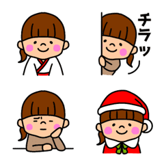 [LINE絵文字] タレ目ちゃん(ローテール)〜冬の画像