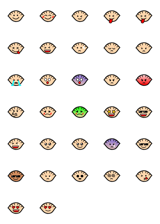 [LINE絵文字]ぎょうざ君の画像一覧